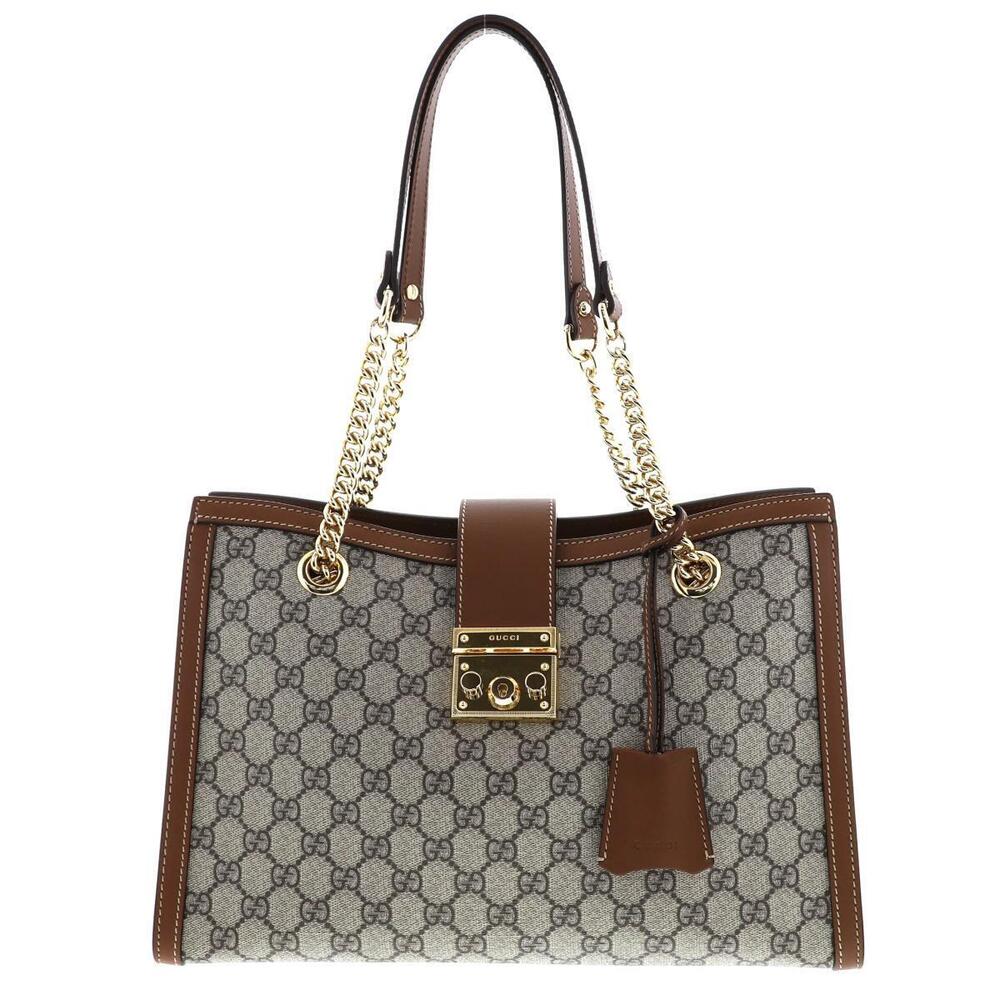 GUCCI bag shoulder RS GG Supreme brown chain strap